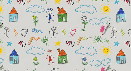 Colorful Assorted Candies Arranged in a Seamless Pattern on a Light Pastel Background