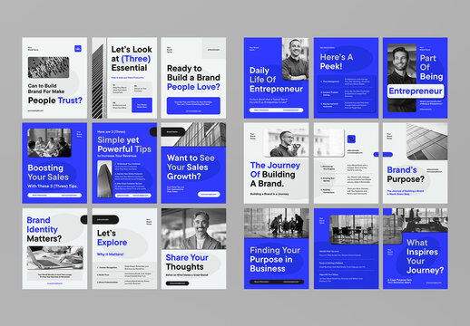 Blue Corporate Business Social Media Carousel