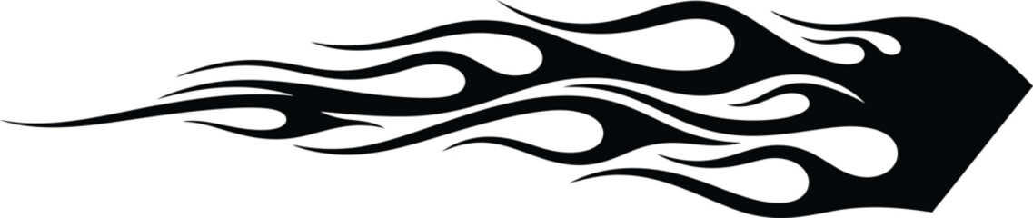 Black Tribal Flame Decal for VehiclesVector Art