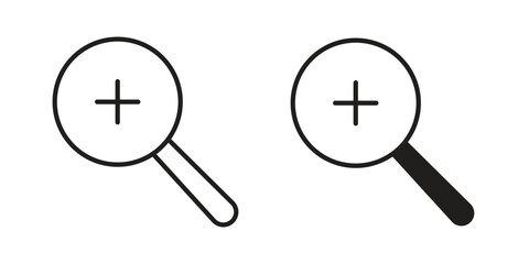 Zoom in icon illustration isolated on White background, Vector icon Eps10.