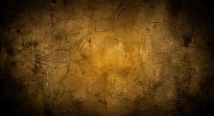 A gritty, textured, dark brown and golden concrete wall with cracks, suitable for grunge or industrial backgrounds.