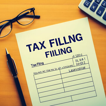 Handwriting text writing Tax Filing. Conceptual photo Submitting documens filed with tax payer financial information