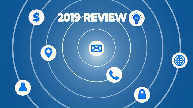 2019 review icons vector