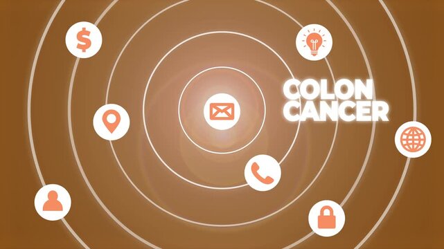 Colon cancer awareness icons vector