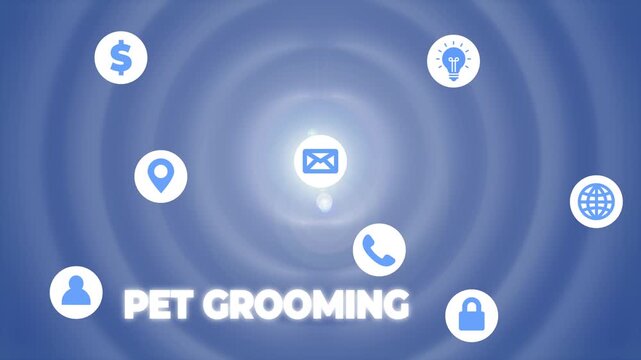Pet grooming service icons vector