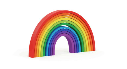 Fototapeta premium Colorful Rainbow Arch Toy on White Background