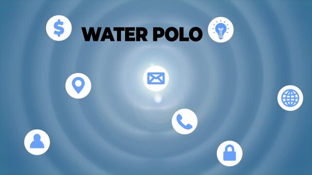 Water polo icons set vector