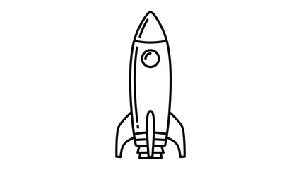 Obraz premium Rocket Ship Illustration: A sleek, minimalist illustration of a rocket ship ready for launch, exuding the spirit of adventure, exploration, and the vast expanse of space.