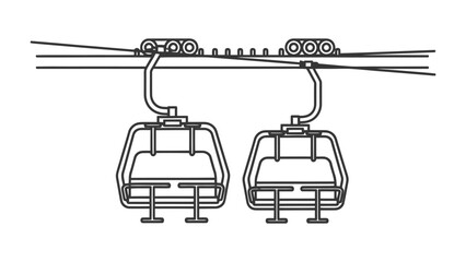 Ski Lift Transportation: A stark black and white depiction of a ski lift, illustrating the machinery essential for transporting skiers to elevated slopes. © Mohiuddin123