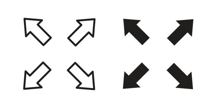 Expand icon on white background. Simple vector illustration for graphic and web design