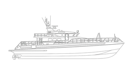 Fototapeta premium Modern Vessel Blueprint: A detailed technical blueprint showcases the elegant lines and intricate design of a state-of-the-art vessel, ideal for maritime projects and nautical design.