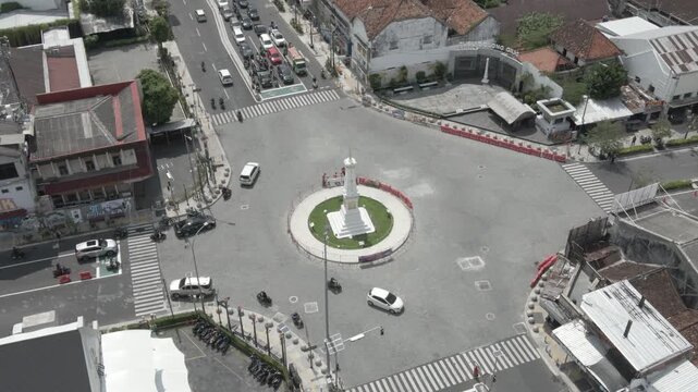 aerial video tugu jogja 