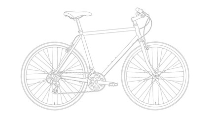 Cycle Silhouette: A sleek, minimalist line art representation of a bicycle, perfect for conveying themes of transportation, recreation, and healthy living.  © Mohiuddin123