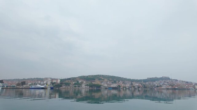 Balikesir Ayvalik and Cunda island aerial view. High quality 4k footage