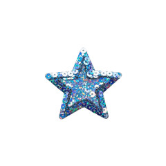 Obraz premium Blue sequin star on transparent background