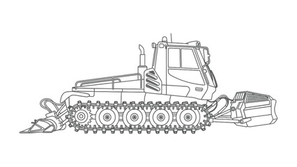 Snowcat Prowess: A robust snowcat, expertly engineered for navigating snowy terrains, stands as a symbol of winter transportation and winter infrastructure. © mahmuda428