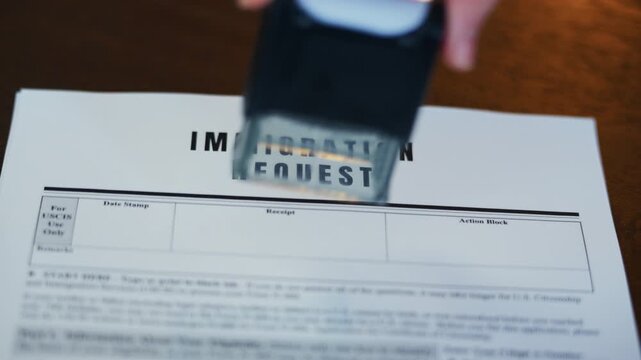Close up of Visa application form with red Past Due stamp, immigration and travel authorization concept.