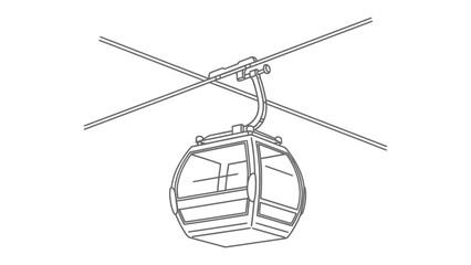 Cable Car in Transit: The monochrome allure of a cable car, suspended between lines, a mode of transport poised for a scenic journey, inviting exploration and adventure. © Hasib