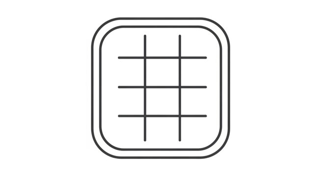Simple Tic Tac Toe Grid Game Board Icon.