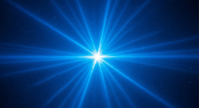 Bright blue starburst light effect with radiating beams.