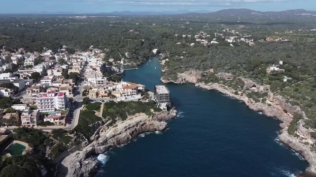 Aerial overview of cala Figuera, Mallorca, Spain
