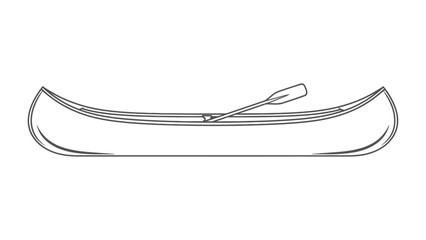 Canoe Adventure: An outline of a canoe with an oar. evoking a sense of adventure, perfect for outdoor and travel themes. © hafs121