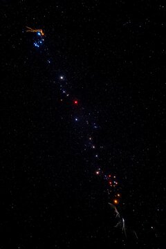 Orion Constellation with Nebulae and Stars