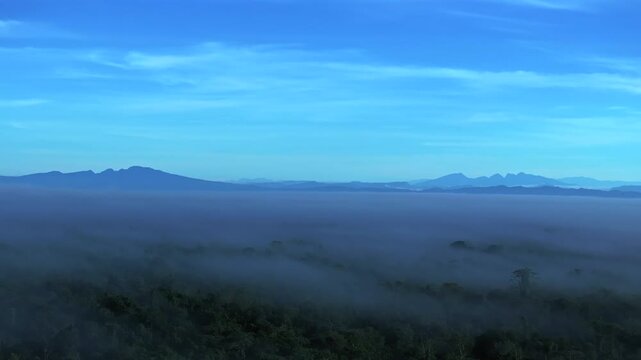 Marawaka Mountain Range Kapuna Hospital Baimuru Delta Gulf Province Papua New Guinea Papua Niugini aerial drone morning fog Mount Kabangama Hagen Karurua Ara'ava Village swamp costal jungle parallax