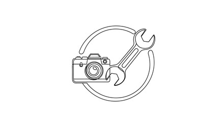 Camera Repair and Maintenance Icon: Photo Equipment Service and Fixing