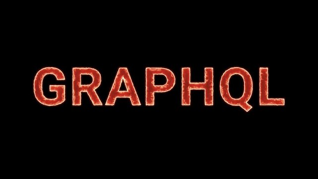 Graphql Text Glowing Neon Reveal Animation Orange Isolated On Black Background