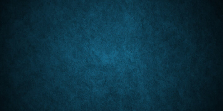 Dark Blue wall grunge backdrop texture, watercolor painted mottled blue background, bright ink watercolor textures black paper background.