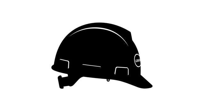 Black Motorcycle Helmet Side View.