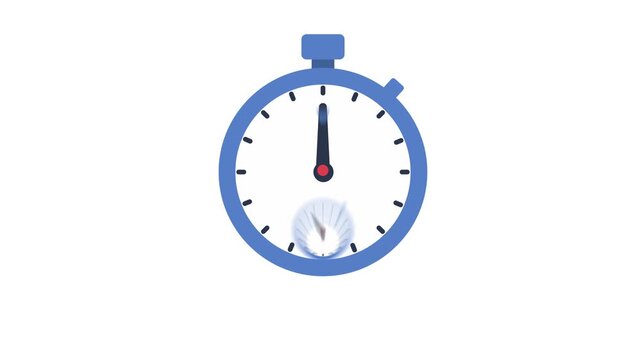 Animated deadline icon with clock and calendar on green screen and white background. 2D flat motion graphic for time management and productivity.