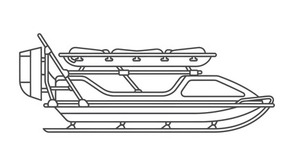 Arctic Rescue Sled: A rugged and specialized sled, purpose-built for efficient rescue operations in snowy and icy terrains. Designed for safety and reliability in harsh arctic conditions. © AJM