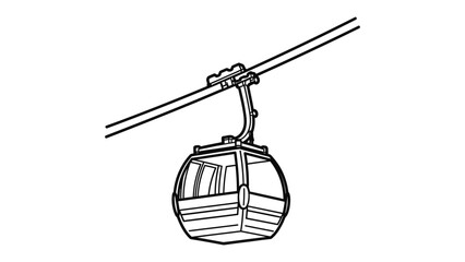 Cable Car in Sky: This graphic image reveals a cable car suspended, traveling along elevated steel cables. The cabin, streamlined and modern. © Mohiuddin123
