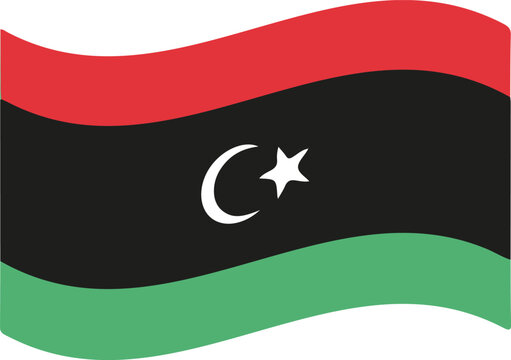 Waving national flag of libya illustration