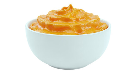 Orange Sauce in White Bowl