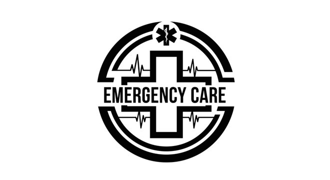 Emergency Care Medical Symbol Logo Design.