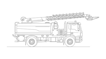 Industrial Machinery Truck: A detailed illustration of a specialized industrial truck, showcasing its complex mechanics and design. © mstmahmuda