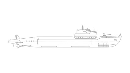 Maritime Marvel: A precise line drawing captures a submarine, showcasing its formidable design and marine engineering.  © mstmahmuda