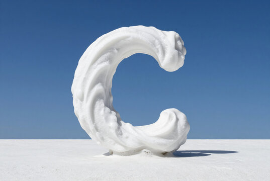 Minimalist Zen Frozen Wave in Pure White Foam