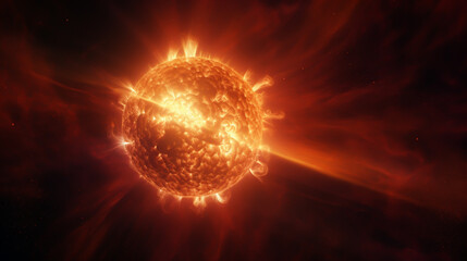 Fototapeta premium Sun. Global warming. Magnetic storm on the sun