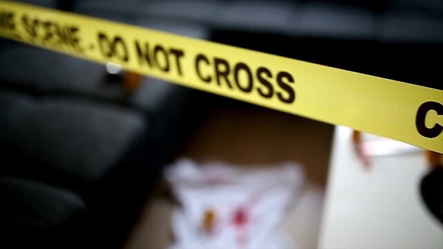 A 4K stock video of a police line cordon tape. Filmed at 4K.