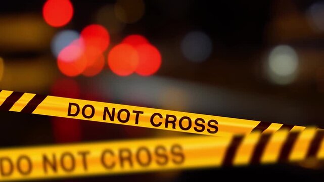 A 4K stock video of a police line cordon tape. Filmed at 4K.