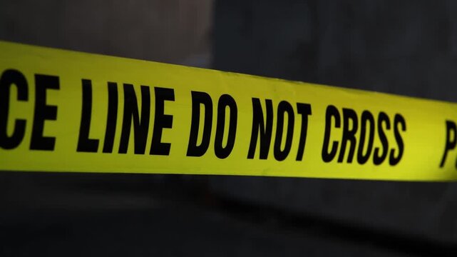 video of a Police caution tape 4K resolution. Filmed on a Green Screen background.