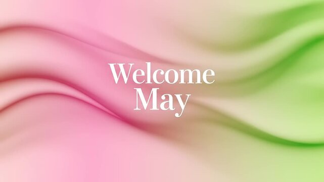 Dynamic abstract wave design with a vibrant gradient celebrating the joyful arrival of May, perfect for seasonal transitions and spring announcements