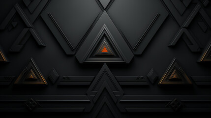 Obraz premium Embossed black background, ethnic indian black background design. Geometric abstract pattern