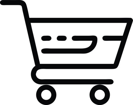 A minimalist black shopping cart icon suggests retail or ecommerce solutions readily available