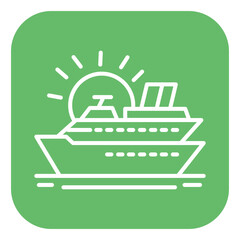 Naklejka premium Cruise Sunset Vector Icon
