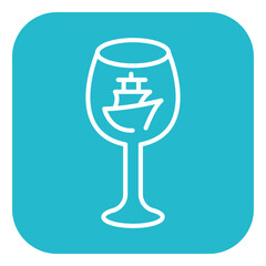 Cruise Wine Glass Vector Icon